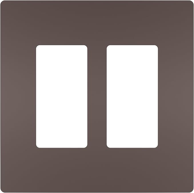 Legrand radiant Screwless Wall Plates for Decorator Rocker Outlets, 2-Gang, Dark Bronze, RWP262DBCC6