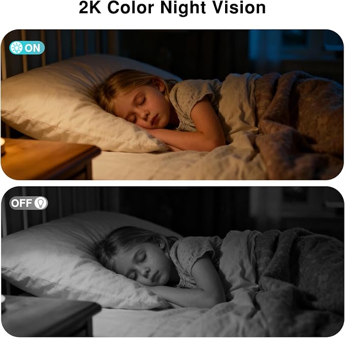 Long Battery Life Indoor Cameras Wireless for Home Security,360°Pan Tilt