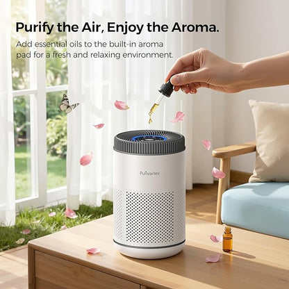 Air Purifier for Bedroom, HEPA Air Purifier for Smoke, Dust, Pollen, Pet Dander, Odor & Hair, Quiet Portable Air Cleaner with Sleep Mode, Covers Up to 540 Sq Ft, AC300 Pro White