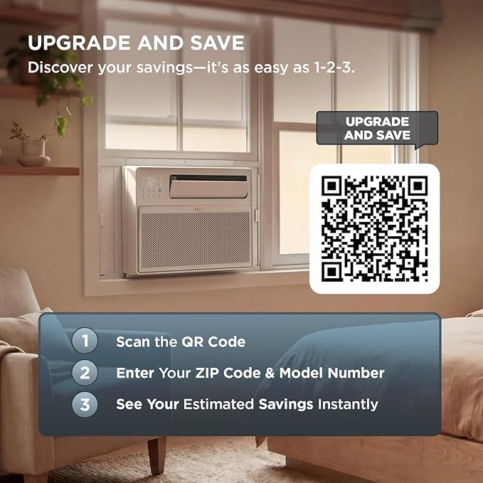 TCL 10000 BTU Q-Series Smart Inverter Window AC Unit, Best Quiet Energy Saving 115V Air Conditioner for Rooms up to 450-Sq. Ft., EZ Install, Control with Alexa, Google Assistant & TCL Home App