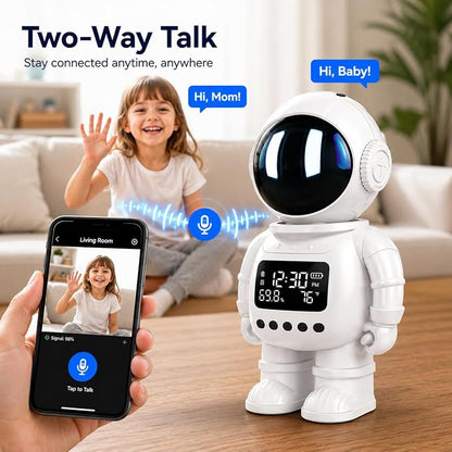 DYPCO 2K Clock Camera for Home Security, Smart Alarm Clock Camera with 2.4G/5G WiFi, Indoor Camera with Phone App, AI Motion Detection, Color Night Vision, Two-Way Audio, Cloud & SD Storage