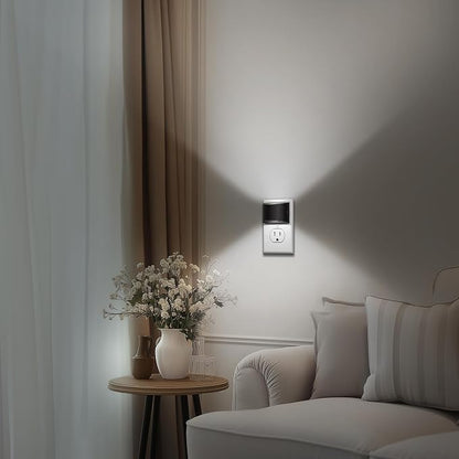 DORESshop Night Light, Night Lights Plug into Wall, Adjustable, 5000K | 3 Level Brightness Adjustable Night Light, Dusk to Dawn Sensor, Nightlights for Adults, Bedroom, Bathroom, Hallway, 4 packs