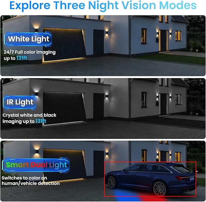 DahuaSecurity 4K 8MP PoE IP Camera, Strobe Red & Blue Light and Audio Alarm, Metal Turret Security Camera Outdoor, Two Way Audio, Color Night Vision, Human Vehicle Detection, 2.8mm Lens, IP67