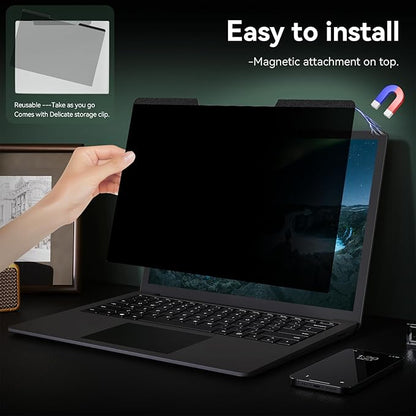 Magnetic Laptop Privacy Screen 14 Inch 16:10 Aspect Ratio Anti-Glare Blue Light Monitor Protector,Removable 14in Film for Lenovo HP Dell Acer Asus Thinkpad Envy Xps
