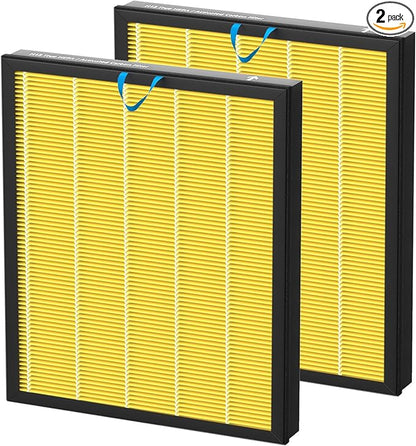 Vital 100S-P Replacement Filter for LEVOIT Vital 100S Vital 100S-P Air Purifier, H13 True HEPA and Activated Carbon Vital 100S-P Filter, Vital 100S-RF-PA(LRF-V102-YUS), 2 Pack Yellow