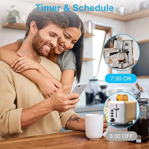 EIGHTREE Smart Plug 5GHz& 2.4GHz, 15A WiFi Smart Outlet Compatible with Alexa & Google Home, Smart Home WiFi Plug with Remote Control, Timer Outlet with Schedule, 4 Packs
