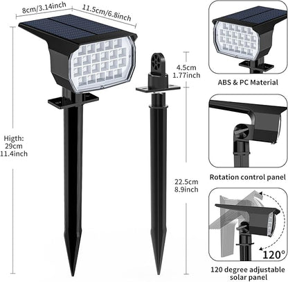 WENATY Solar Spot Lights Outdoor Color Changing, [7 Mode/12 Pack] Christmas Landscape Spotlights, Solar Lights Outdoor Waterproof, Solar Led Powered Flood Light for Outside Pathway Yard Garden Walkway