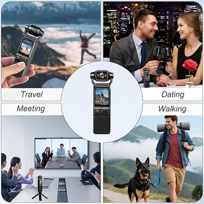 4K Vlogging Camera Mini Action Camera 180° Rotating Pocket Body Cam with Audio & Video Handheld Pov Cameras with Stabilization, Touch Screen, 64GB Card Small Vlog Camcorder for Sport, Travel, Daily