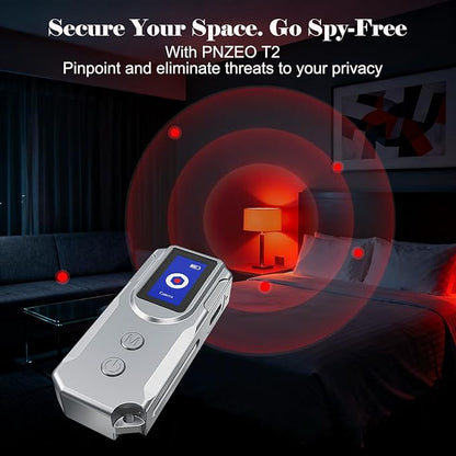 Next-Gen Hidden Camera Detectors, with HD Display, Smart Anti-Spy Device, GPS Tracker Detector, Portable Wireless/RF Signal Scanner for Hotels, Travel, Home & Office (Metallic Silver)