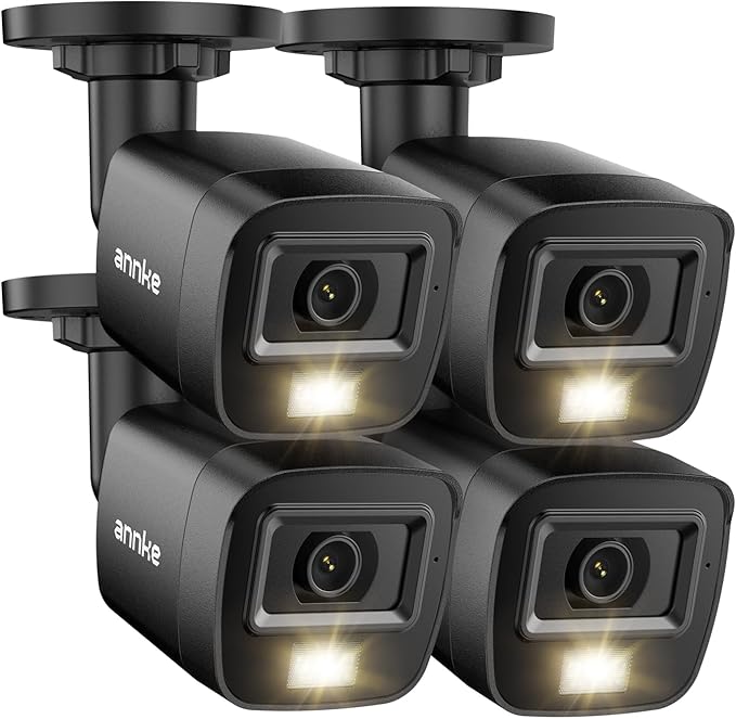 ANNKE 4 Pack 1080P HD TVI Home Security Camera Outdoor Indoor, 1920TVL, IP66 Waterproof, Night/Day Vision, Surveillance CCTV Bullet Cam