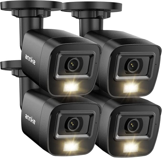 ANNKE 4 Pack 1080P HD TVI Home Security Camera Outdoor Indoor, 1920TVL, IP66 Waterproof, Night/Day Vision, Surveillance CCTV Bullet Cam