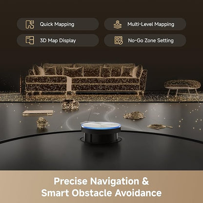 DREAME L60 Pro Ultra Robot Vacuum and Mop with Auto-Empty, 35,000Pa Suction, Hot Water Mop Self-Cleaning, and Smart Obstacle Avoidance, Black