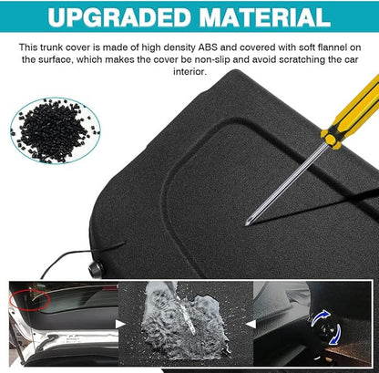 Powerty Cargo Cover for 2011-2019 Ford Fiesta Hatchback Accessories,Trunk Cover Security Shield Shade Cover for Fiesta,Cargo Luggage Cover No Gap (Can Withstand Load)