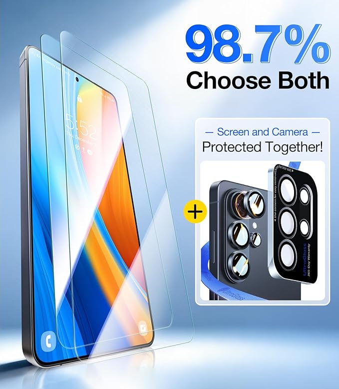 UltraGlass TOP 9H+ Armor for Samsung Galaxy S26 Ultra Screen Protector [NO.1 Military Grade Protection] for Samsung 26 Ultra Screen Protector Tempered Glass S26ultra, Phone Case Fit, 2 Pack