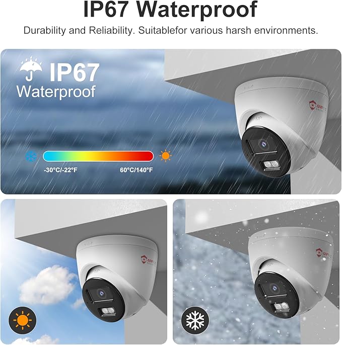 Anpviz 4MP Wired PoE IP Camera with Mic, Turret IP Security Camera Outdoor Indoor, Smart Dual Light Color Night Vision, AI Human Motion Detection, 2.8mm Lens, IP67 Waterproof, IPC-D3E43WD-S (H Series)