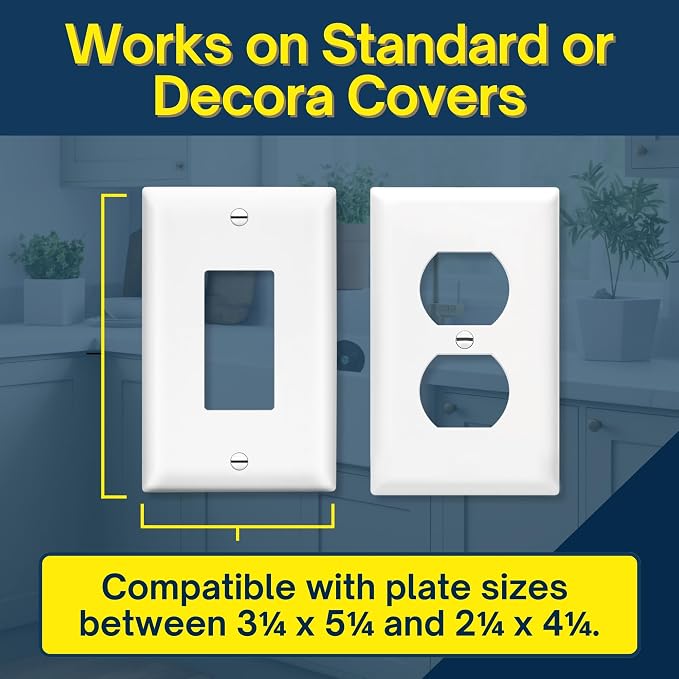 Power Perch Outlet Shelf Organizer for Alexa Echo Dot, HomePod Mini Speakers, Phone - Wall Outlet Holder with Cord Storage Strap - Socket Shelf Bathroom Kitchen Counter Charging Station - White 2 Pack