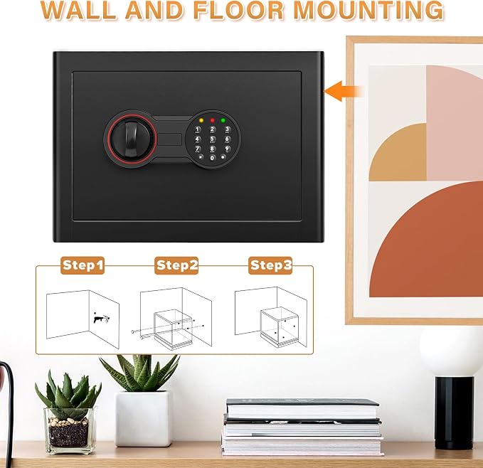 BUKUMO Small Safe for Home, Mini Safe Box for College Dorm Room