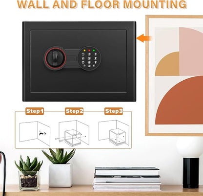BUKUMO Small Safe for Home, Mini Safe Box for College Dorm Room