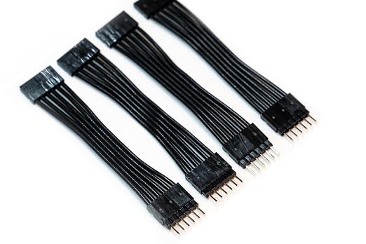 Litcessory Flexible Corner Connector for Philips Hue V3/WiZ Lightstrip | Standard 6-Pin, 2in, 4 Pack, Black. Not compatible with Flux.