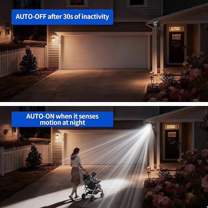 Battery Operated Outdoor Motion Sensor Light, 600LM 6000K Waterproof Wide-Angle Detection Auto On/Off Wall Light,for Garage, Yard, Front Door, Stair and Driveway (2 Packs)