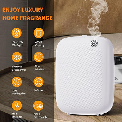 Smart Scent Air Machine Pro for Home, Waterless Essential Oil Diffuser, 400ML Cold Air Technology Scent Diffuser for Large Room and Commercial Use, Cover Up to 2000 Sq.Ft