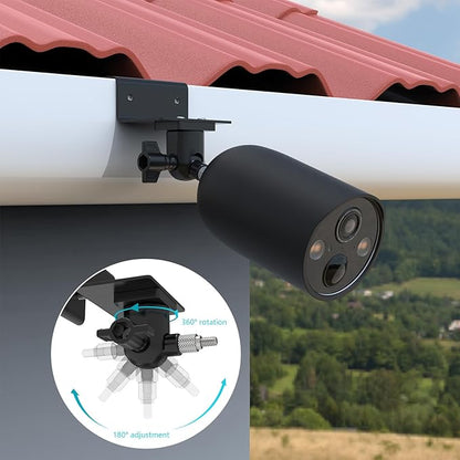 Gutter Mount with Silicone Cover Skin for TP-Link Tapo MagCam 2024 PCMag(Tapo C425) and Tapo SolarCam 2K Security Cameras (Black)