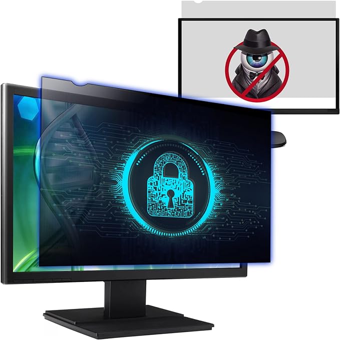 Computer Privacy Screen Filter for 21.5 Inch 16:9 Widescreen Monitor, Anti-Spy/Anti Glare Protector Office Accessories - WxH: 18 3/4" x 10 9/16" (476mm x 268mm)