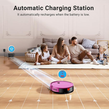 MBYULO Robot Vacuum and Mop Combo 5000Pa 650mL 2 in 1 Mopping Robot Vacuum Cleaner Schedule WiFi/Alexa/App Smart Self-Charging Robotic Vacuum Ultra-Slim