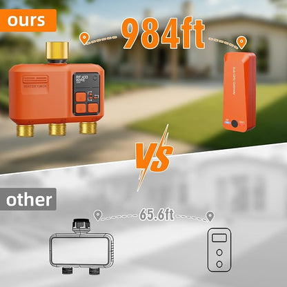 WiFi Sprinkler Timer 3 Zone, Smart Water Timer with Brass Inlet & Outlet