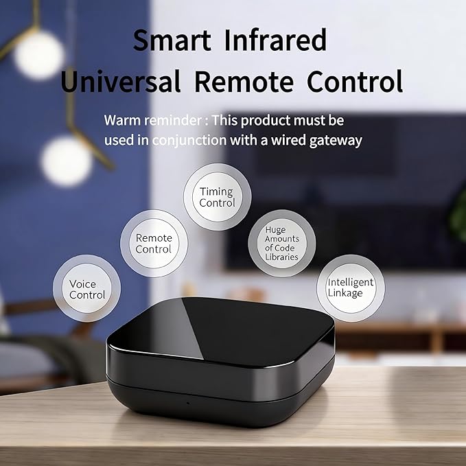 Tuya Smart Zigbee IR Blaster/IR Remote Controller, Infrared Remote Control Hub for Smart Home Automation Devices, Works with Alexa & Google Assistant, 2.4Ghz WiFi Only, Zigbee Wired Gateway Required