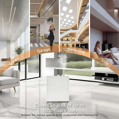 4000 Sq.Ft HVAC Smart Scent Diffuser for Home All-Metal Material. Suitable for Large residences, Hotels or Offices. Capacity 500 ml. Supports Bluetooth APP Control.