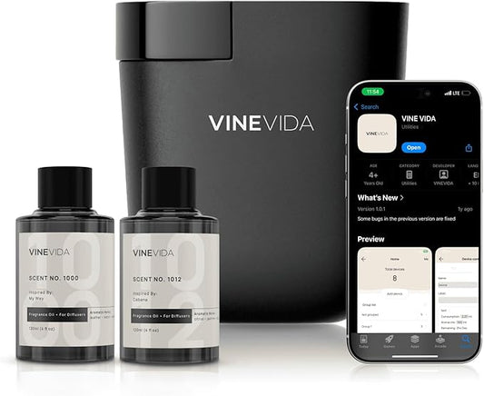 VINEVIDA Prime Plug-in Diffuser for Home & Office | Fragrance Oil Diffuser - Cold Air Diffuser for Essential Oils | Scent Machine (2 Hotel Scents Included)