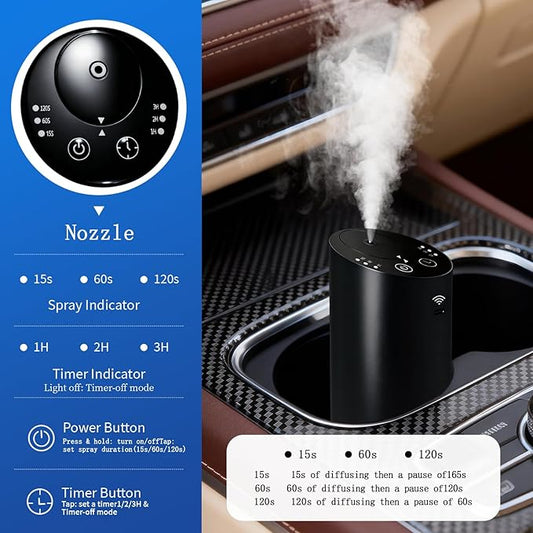 Waterless Diffuser, Rechargeable Hotel Scent Diffuser, 1500 Sq Ft Coverage, for Home, Large Room, Spa, Cream，Voice Control Smart AI