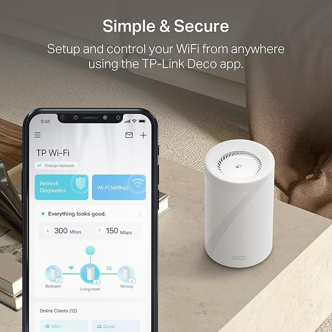 TP-Link Deco 7 Pro BE17000 Tri-Band Wi-Fi 7 Whole Home Mesh System | 9-Stream 17Gbps | 10G RJ45/SFP+ Combo | Multi-Gig Wired Backhaul | Up to 8500 Sq.ft | HomeShield, MLO, 320 MHz (Deco BE77 3-Pack)
