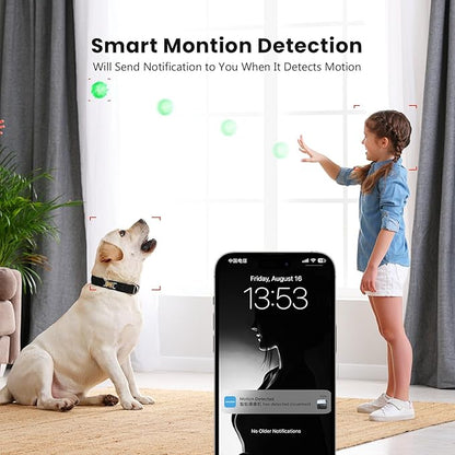 AMOROM Indoor Camera for Home Security 360°, 1080p Pet Cameras with Pan&Tilt, Night Vision, Motion Detection, 2-Way Audio, Compatible with Alexa/Google Assistant, 2.4GHz WiFi, 2 Pack