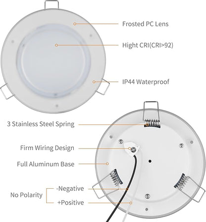 RVZONE 4.5 Inch RV Boat Recessed LED Ceiling Light 12 Volt LED RV Puck Light Cool White, 12V RV Interior Lighting Downlight for Under Cabinet Camper Van Truck Boat Yacht