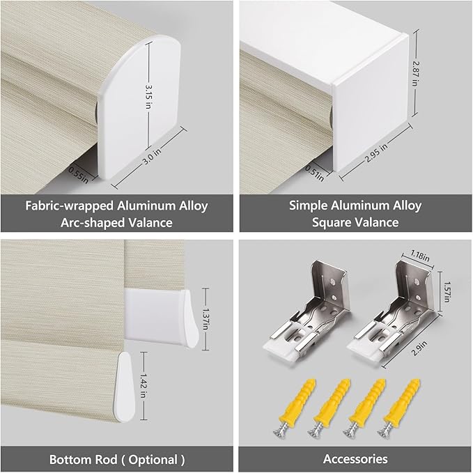 ZSTARR Motorized Roller Shades Blackout Smart Roller Blinds with Remote Control Rechargeable Blind Compatible with Alexa Automatic Window Shades for Home Custom Size (LF Beige)