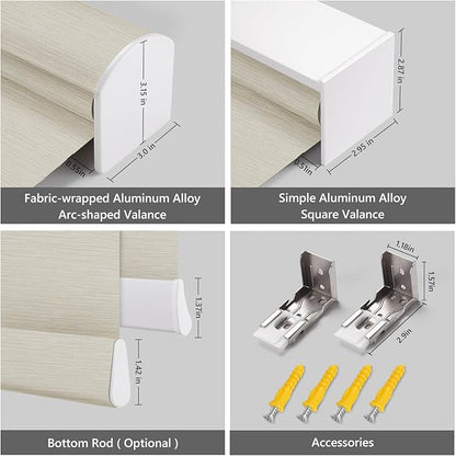 ZSTARR Motorized Roller Shades Blackout Smart Roller Blinds with Remote Control Rechargeable Blind Compatible with Alexa Automatic Window Shades for Home Custom Size (LF Beige)