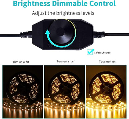 40ft Warm White Led Strip Lights, Flexible 3000k Dimmable Super Bright 12V led Light Strip in Indoor Cuttable for Bedroom, Christmas, Kitchen, Cabinet,Mirror, Not Waterproof, 2 Rolls of 20ft