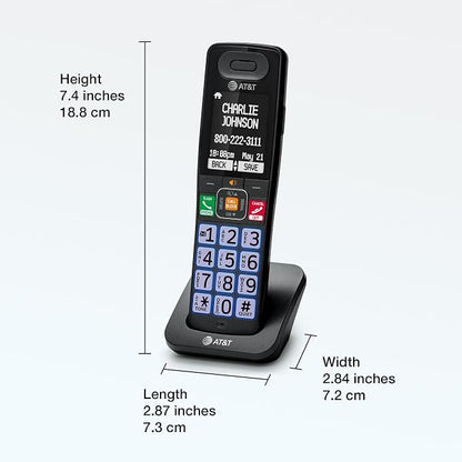 AT&T DECT 6.0 Additional Handset for BL108 Series, No Phone Jack Needed, Smart Call Blocker, Bluetooth Connect to Cell, Caller ID Announce | BL108-0