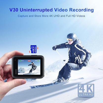 Vansuny Micro SD Card 128GB 2 Pack microSDXC Memory Card with SD Adapter A1 App Performance V30 4K Video Recording C10 U3 Micro SD for Phone, Security Camera, Dash Cam, Action Camera
