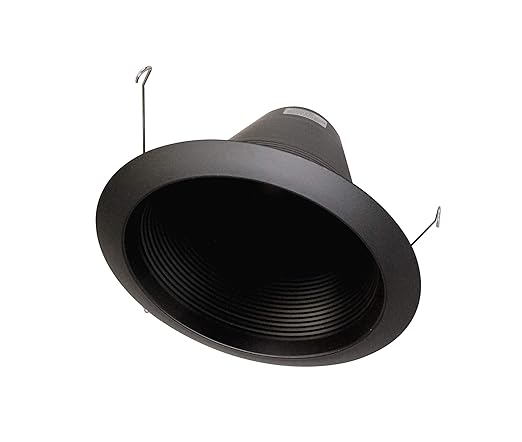 NICOR Lighting 6 inch Black Airtight Recessed Cone Baffle Trim, Fits 6 inch Housings (17550ABK)