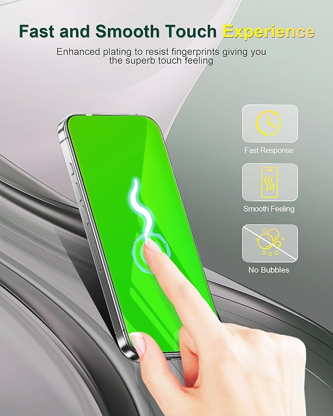 Privacy Screen Protector for iPhone 15 Pro Max Tempered Glass 6.7 inch Private Protective Film Anti-Blue Light Anti Spy No-Bubble Gradient Green [HD Clarity], 2-Pack