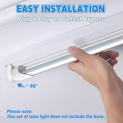 Romwish 2FT LED Tube Light, T8 T10 T12 Type B LED Light Bulb, 10W=24W, 5000K Daylight, 1120LM, 24 Inch F20T12 Fluorescent Bulb Replacement, Remove Ballast, Dual-Ended Power, Clear Cover, 12 Pack