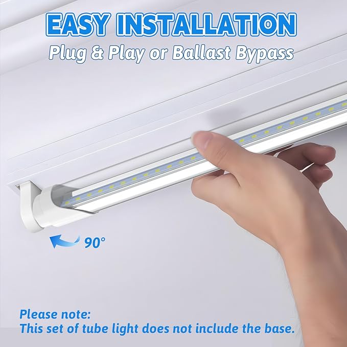 Romwish 36 Inch T8 LED Tube Light, 14W(30W Equiv.), 1600LM, 5000K Daylight, Type A+B Plug & Play or Ballast Bypass, F25T8 Fluorescent Replacement, Double-Ended Power, Under Cabinet Light, 8 Pack