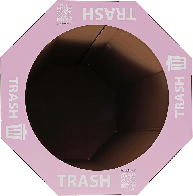 happimess Fleur 25 Gal Trash Can Bin, Bridal Pink, Set of 2