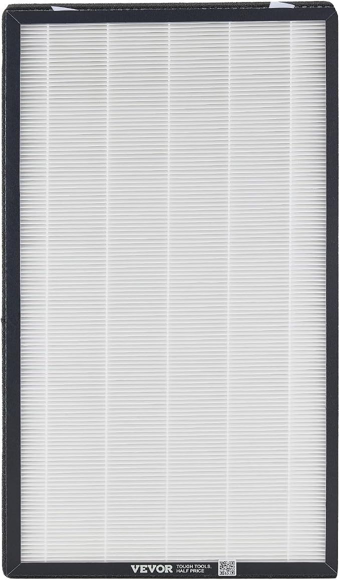 VEVOR Air Purifier Replacement Filter, H13, 2-in-1 Compact & Lightweight Replacement Filter with Non-Woven Fabric, Easy-to-Install Purifier Filter with Activated Carbon, Fit for Square Purifier