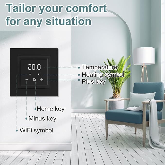 HEATIT WiFi Programmable Thermostat for Electric Floor Heating, Touchscreen