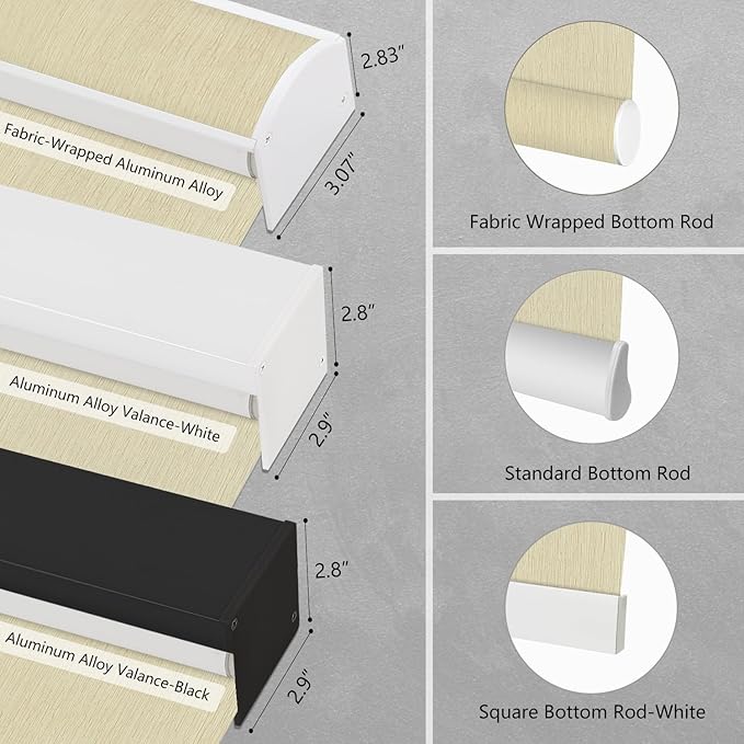 Aprilsmart Motorized Blinds with Remote,Compatible with Apple HomeKit Alexa Google Home- Voice and app Control,Motorized Roller Shades 100% Blackout Custom Size (Safari Cream-04)
