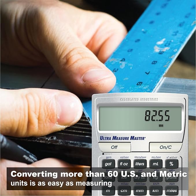Calculated Industries 8025 Ultra Measure Master Professional Grade U.S. Standard to Metric Conversion Calculator Tool for Engineers, Architects, Builders, Scientists and Students | 60+ Units | Professional Grade, U.S. Standard to Metric Conversion, For...